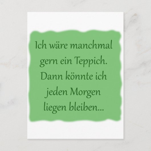 Carte Postale Morgens liegen bleiben (Devant)