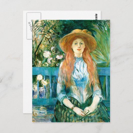 Carte Postale Morisot - Jeune fille dans un parc (Devant / Derrière)
