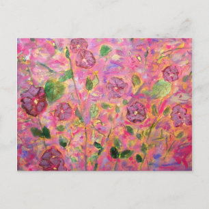 Carte Postale morning glories purple and blue