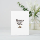 Carte Postale Morning Starts After Coffee - Minimal Coffee (Debout devant)