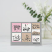 Carte Postale Morocco Africa Sketches Architecture Travel  (Debout devant)