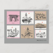 Carte Postale Morocco Africa Sketches Architecture Travel  (Devant)