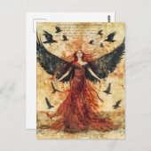 Carte Postale Morrigan déesse celte de la bataille (Devant / Derrière)