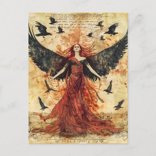 Carte Postale Morrigan déesse celte de la bataille (Devant)