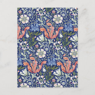 Carte Postale Morris Blue Arrière - plan 1896 Compton Floral Pat