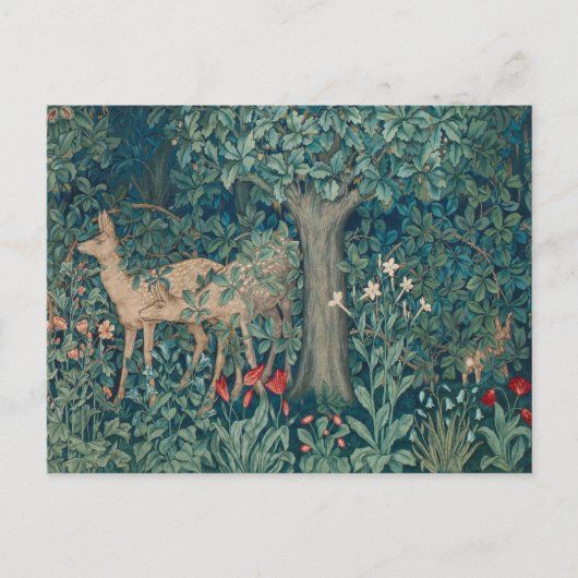 Carte Postale Morris Tapestry Deer Arts and Crafts (Devant)
