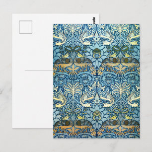 Carte Postale Morris - Vintage Motif de fleurs Peacock & Dragon