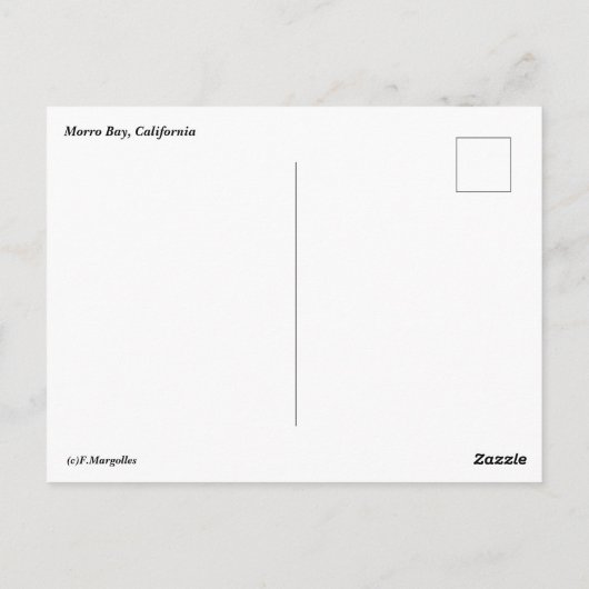 Carte postale Morro Bay (Dos)