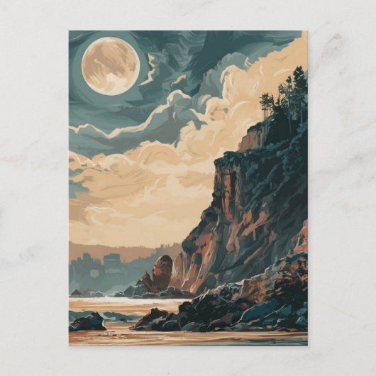 Carte Postale Morro Bay Beach California Peinture (Devant)