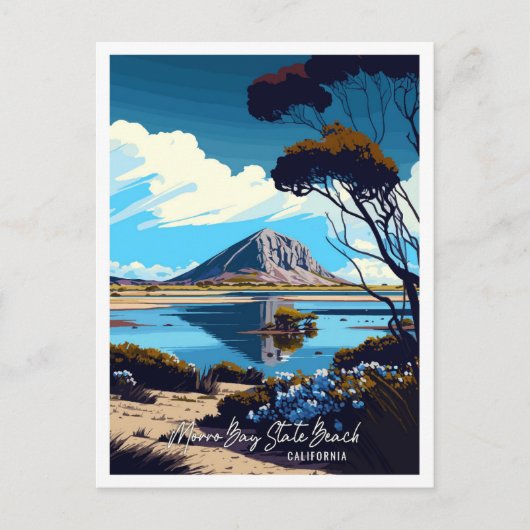 Carte Postale Morro Bay State Beach California voyage millésime (Devant)