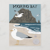 Carte Postale Morro Rock Bay Central California Beach Seaguls (Devant)