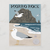 Carte Postale Morro Rock Bay Central California Beach Seaguls (Devant)