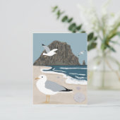 Carte Postale Morro Rock Bay Central California Beach Seaguls (Debout devant)