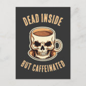 Carte Postale Mort À L'Intérieur Mais Caffiné Crâne Mug Café (Devant)