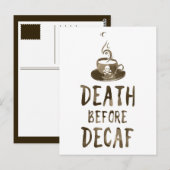 Carte Postale mort avant café décaf (Devant / Derrière)
