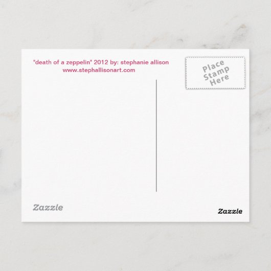 Carte Postale Mort d'un Zeppelin (Dos)