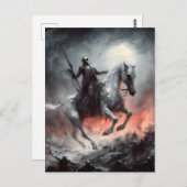 Carte Postale Mort sur un cheval pâle Macabre AI Art (Devant / Derrière)
