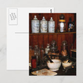 Carte Postale Mortier et Pilon en Pharmacie (Devant / Derrière)