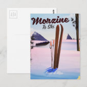 Carte Postale Morzine, affiche de ski des Alpes françaises (Devant / Derrière)