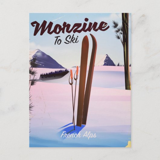 Carte Postale Morzine, affiche de ski des Alpes françaises (Devant)