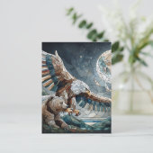 Carte Postale Mosaic Ai Art | Ours Brown et Pleine lune d'aigle (Debout devant)