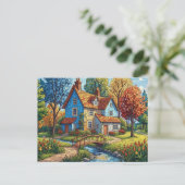 Carte Postale Mosaic House by the Stream Postcard (Debout devant)