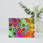 Carte Postale Mosaïque Abstraite verte rouge (Debout devant)