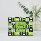 Carte Postale Mosaïque alien d'Halloween (Debout devant)