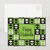 Carte Postale Mosaïque alien d'Halloween (Devant / Derrière)