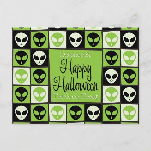 Carte Postale Mosaïque alien d'Halloween (Devant)