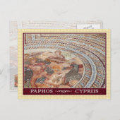 Carte Postale Mosaïque ancienne au sol en Paphos, Chypre (Devant / Derrière)