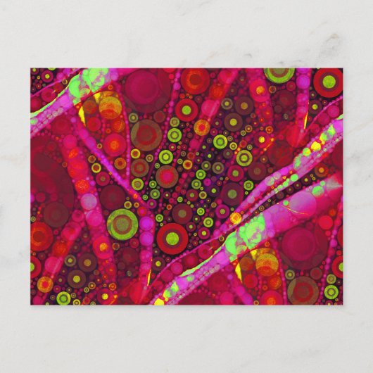 Carte Postale Mosaïque de cercle concentré rose chaud vibrant (Devant)