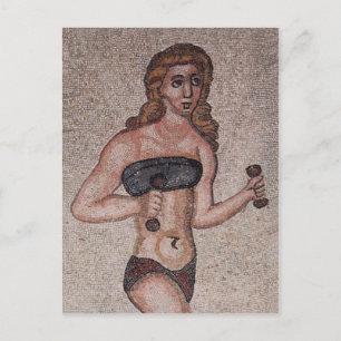 Carte Postale Mosaïque de fille bikini - Poids de levage - Romai
