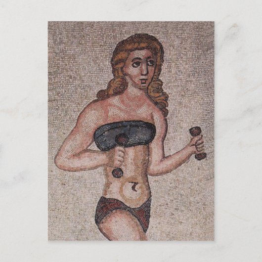 Carte Postale Mosaïque de fille bikini - Poids de levage - Romai (Devant)