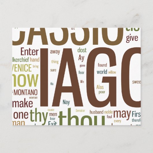 Carte Postale Mosaïque de mots d'Othello (Devant)