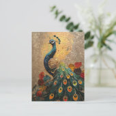 Carte Postale Mosaïque de paon (Debout devant)