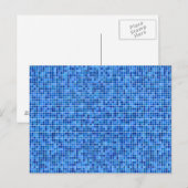 Carte Postale Mosaïque de pixel bleu (Devant / Derrière)