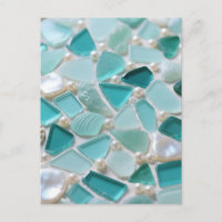 Mosaïque de verre de mer Charme côtier turquoise