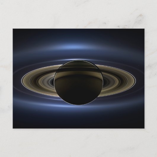 Carte Postale Mosaïque du système de Saturne en contre-jour du S (Devant)