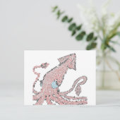 Carte Postale Mosaïque géante de calmar rose (Debout devant)