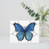 Carte Postale Mosaïque papillon bleu (Debout devant)