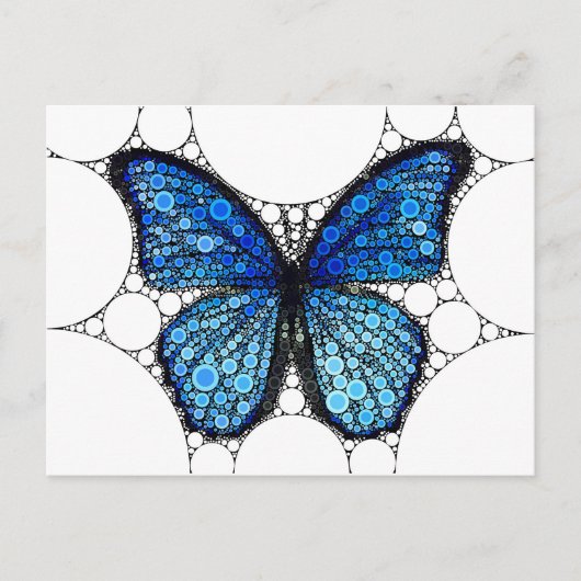 Carte Postale Mosaïque papillon bleu (Devant)