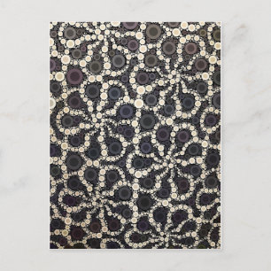 Carte Postale Mosaïque Pétales Fleur Noir Tan Brown