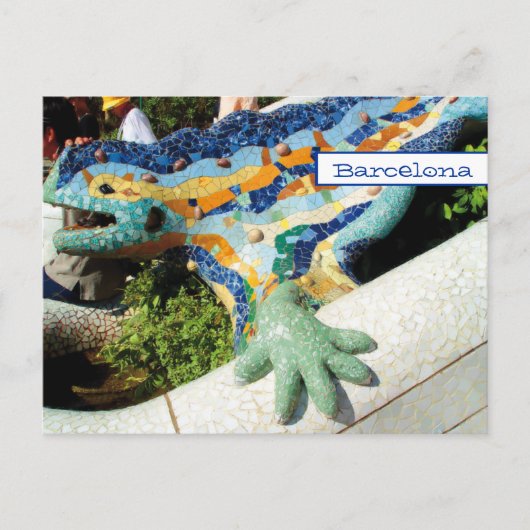 Carte Postale Mosaïques à main Lizard de Barcelone (Devant)