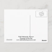 Carte Postale Moscou, Hotel Metropole (Dos)