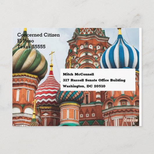 Carte Postale Moscou Mitch McConnell (Dos)
