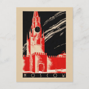 Carte Postale Moscou Russie Affiche de Voyage Vintage Restaurée