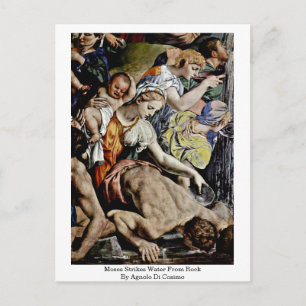 Carte Postale Moses Strie L'Eau Du Rocher Par Agnolo Di Cosimo