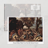 Carte Postale Moses Strike De L'Eau De Roche Par Nicolas Poussin (Devant / Derrière)