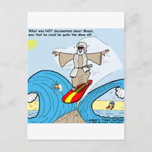 Carte Postale Moses Surfs Drôle Cartoon Tee - shirt Cadeaux Obje